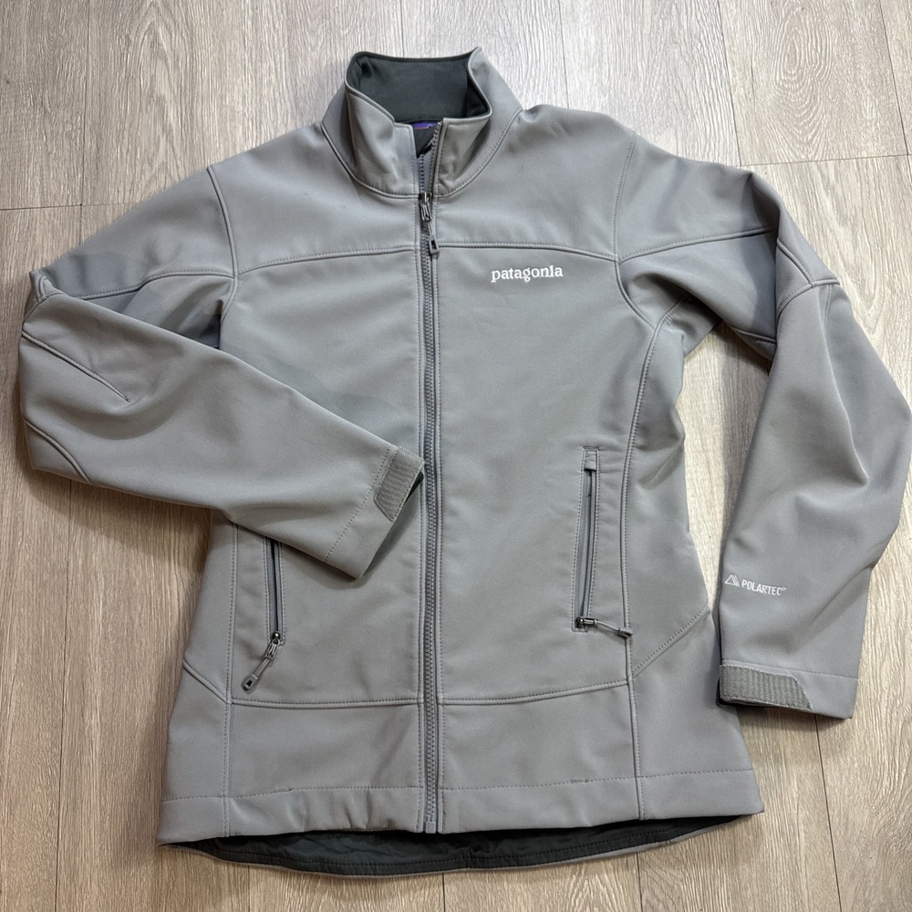 PATAGONIA Soft Shell Jacket Women's XS Gray Full Zip Winter Warm Snow Polartec